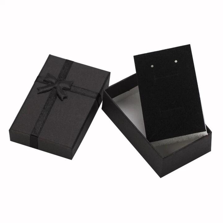 Beautiful Jewelry Box  Black Necklace Box for Ring Gift Box Paper Jewelry Box Packaging Bracelet Earring Display with Sponge+ Box Gift Packaging Storage Box