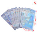 wangxuewen 10Pcs Iridescent Zip lock Pouches Cosmetic Plastic Laser Holographic Zipper Bags. 