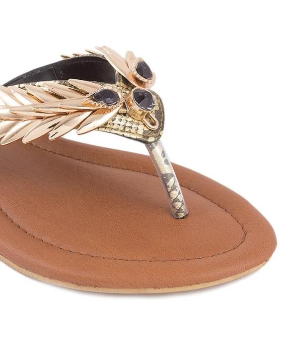 Golden%20Faux%20Leather%20Eagle%20V-Strap%20Slippers%20-%20Image%205