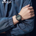 Sanda Trendy Small Square Multi functional Fashion Watch Waterproof Men's Watch Gift SD6196-1. 