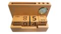 Wooden Calendar Forever with Clock, Pen Holder and Visiting Card Holder. 