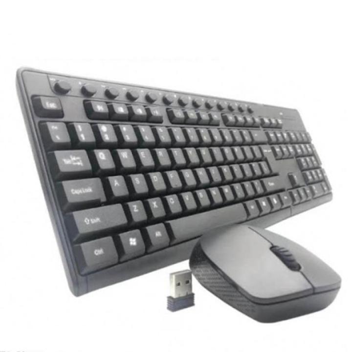 Wireless Keyboard & Mouse Combo Slim Modern Set – Edgeless – Water Resistant – 1200 dpi – (Black)