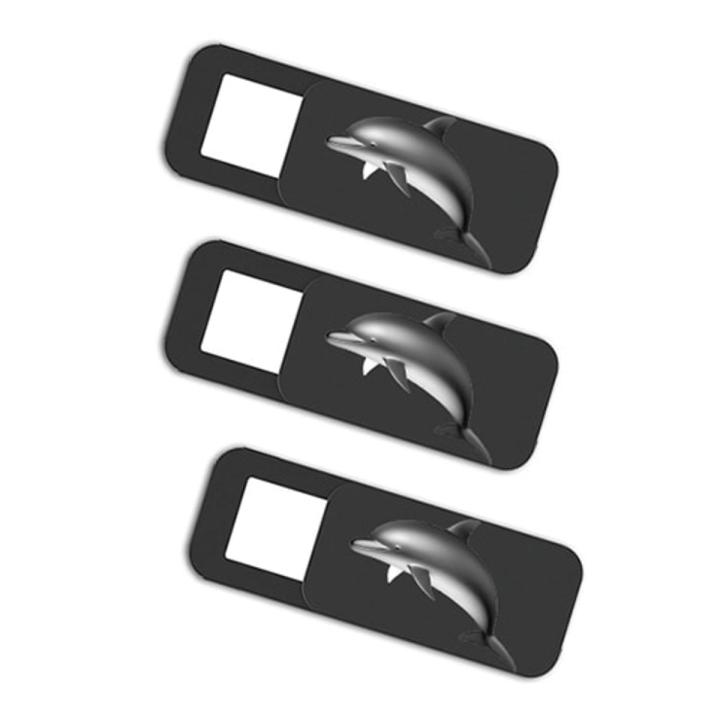 Orsda Webcam Cover Universal  Phone Laptop Camera Cover Cache Slider Magnet Web Cam Cover for IPad PC Macbook Privacy Sticke-3 T10 Dolphin Black