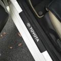 4 PCS Toyota Car Door Sill Protector 3D Carbon Fiber Scuff Protective Door Sill Cover Panel Sticker, Car Stickers, Stickers for Car. 
