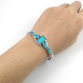 Vintage Bracelet Adjustable Natural Blue Stone Retro Bangle. 
