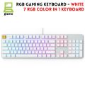 RGB Gaming Keyboard & Mouse Combo - 7 Colour Wired RGB Mouse and Keyboard Set - USB Wired Pack For PC & Laptop - White & Black. 