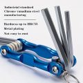 6 Pcs Pocket Allen Key | Folding Hex Wrench Set | Portable Hexagonal Screwdriver Allen Keys with Car Keychain | Metal Metric Hand Tool for Repair. 