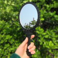 Vintage Carved Handheld Vanity Makeup Mirror Makeup Vanity Hand Mirror Handle Cosmetic Compact Mirror. 