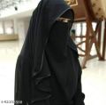 Parda-e-Khass Hijab Niqab Butterfly Chiffon Silk Jetblack Be Hijabi Exclusive. 