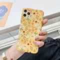 yaKorea Style Cute Floral Phone Case for Iphone 12 14 13 11 Pro Max X XSmax XR 7 Plus Soft TPU Pink Yellow Matte Flower Back Cover. 