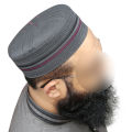 Kamal Muslim Cap For Men's Islamic Prayer Kufi Headwear Suiting Fabric  Stylish Namaz Salah Topi Traditional Wear Thread Hand Made Design. 