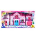 |Doll House| Happy Family Villa Set For Girls |Big Doll House Set for Girls| Pink Color Dollhouse Furniture  Set - 85 x 40 x 60 cm|. 