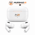 Murshad 21 TWS Pro Wireless Earbuds Earpods Premium Bluetooth Earphones - High Bass Earpod Handsfree for Android & Laptop - White. 