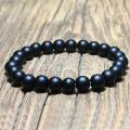 Black Beads Bracelet for Men Adjustable Wrist Band for Man. 