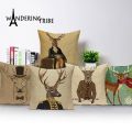 Nordic Elk Cushion Covers Rustic Pillow Finery Deer PillowCase Chair Large Linen Home Decor Animal Pillows Covers Case. 