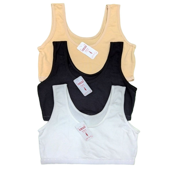 Pack%203%20Soft%20Cotton%20Camisole/Half%20Body%20Teenage%20Training%20Bra/vest/Inner%20Wear/BDs/Sports%20Bra/Tanks%20For%20Beginners%20Kid%20Girls%20-%20For%207%20to%2010%20Yrs%20-%20Image%204