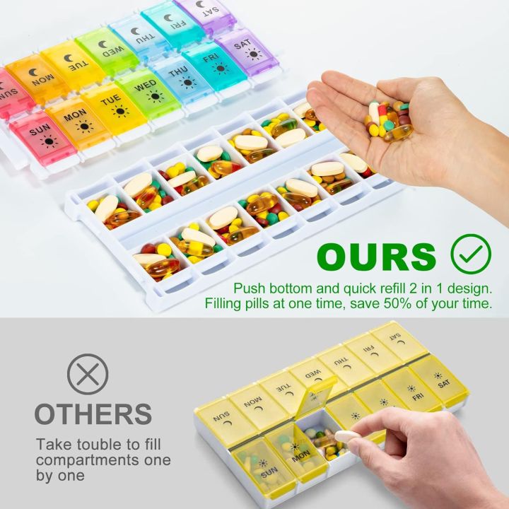 Eono%20Pill%20Box%207%20Days%20in%20German%20Pill%20Box%207%20Compartments%202%20Compartments%20Easy%20to%20Open%20German%2014%20Compartments%20-%20Image%202
