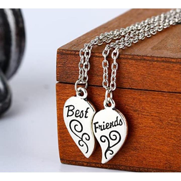 Best Friends Forever Heart Pendant Necklaces Love Heart Friendship Creative Gift for Friends & Couples