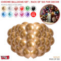 100 Pcs Chrome Metallic Balloons, Round Multi Colors Helium Shining Ballons For Birthday Party, Weddings, Anniversary, Bridal Shower, Baby Shower, Graduation Parties, Independence Celebrations, Farewell, Party Decor Available in Pack of 100 Pcs. 