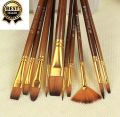 Keepsmiling Paint Brushes Professional Quality Flat Tip Round Tip Angular Tip Fan Brushes Best For Artists. 