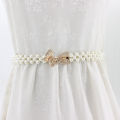 Fashion Pearl Belts For Women Dresses Elastic Buckle Ladies Belt Flower Butterfly Crystal Girls Waist Belts Waistband. 