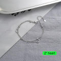 Silver Double Layers Love Heart Bracelets For Women Girls Elegant Birthday Wedding Party Gift WANNA. 