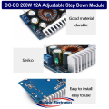 DC-DC 200W 12A Constant Current Adjustable Step Down Module Buck Converter DC 5-40V Power Voltage Board Short Circuit Protection Voltage Regulator for Car. 