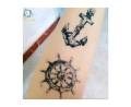Anchor Rudder Design Flash Tattoo Body Art Temporary Tattoo Sticker. 