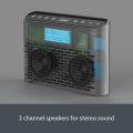 i-box (Model 79284PI/14)DAB/DAB+ and FM radio – stereo sound, portable digital radio with mains and battery operated, compact rechargeable digital radio with USB charging for up to 15 hours of playback time (Silver). 