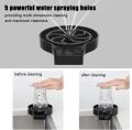 Cup Washer Bar Glass Rinser Kitchen Sink Attachment Faucet Cup Rinser for Home, Office, Hotel, Shop, Bar, Baby Bottle Quick Washer, Black Automatic Cup Rinser, Glass Washer for Sink- Black. 