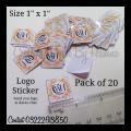 20/40/60/80/100/200 Logo stickers - Packing material – LOGO sticker for branding of your business - 1 x 1 inches- custom can be made. 