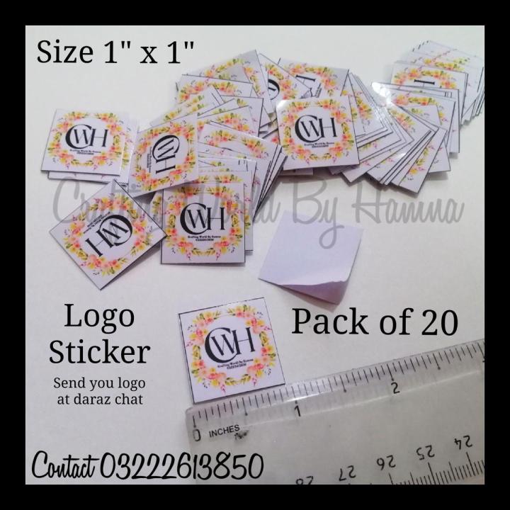 20/40/60/80/100/200 Logo stickers - Packing material – LOGO sticker for branding of your business - 1 x 1 inches- custom can be made