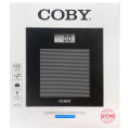 COBY Black Digital Glass Bathroom Scale with Weight Comparison Blue LCD Display. 