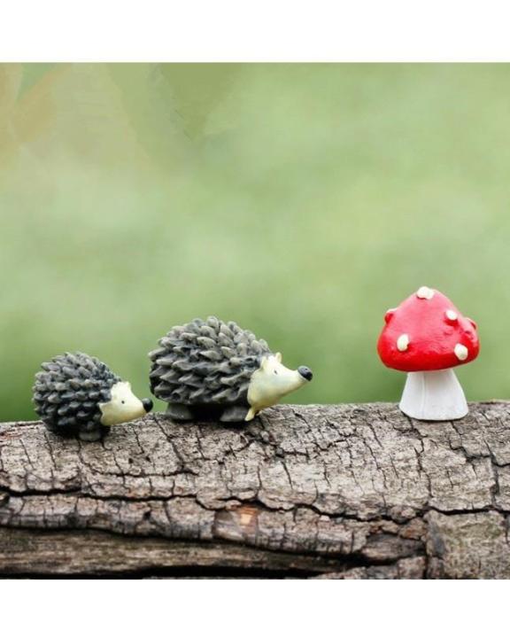 3Pcs%20Cute%20Hedgehogs%20&%20Mushroom%20Miniature%20Mini%20Fairy%20Garden%20Plant%20Decor%20-%20Image%204