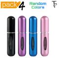 Pack Of 4 Portable Perfume Spray Bottles 5ml Aluminum Refillable Travel Atomizer Set Multiple Color. 