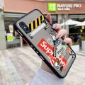 chenyyka For iPhone X Case Fashion Tide Brand Cool Boy Pattern Thin Side Square Edge Frosted Transparent Hard Phone Cases New Design Shockproof Silicone Casing Full Cover Camera Protection Softcase. 