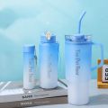 New gradient color high-value plastic cup 40oz cold-proof ice cup three-piece set portable portable cup. 