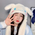 Sanrio Jumping Up Cap Cinnamoroll My Melody Ear Moving Hat Kawaii Kuromi Soft Plush Hat Toys Funny Toy-Angelia. 