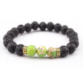 Lava Stone Beads Natural Stone Bracelet Men Volcanic Stone Jewelry Stretch Yoga Bracelet. 