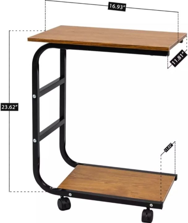 Movable%20Desk%20Side%20Table%20Tray%20Cart%204%20Wheels%20Wood%20Desktop%20Office%20Home%20Desk%20Shelf%20Organizer%20Bookcase%20Natural%20Wood%20Tone%20-%20Image%203