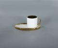 Elegant White and Gold Tea Cups & Saucers Set of 6 - Ceramic - Tea Sets. 