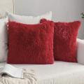 Cushion Covers filled Plush Fluffy Throw Pillow Case Cushion Filled, Soft Plush Faux for Home Décor Sofa or Car 15x15 Inch Pack of 2. 