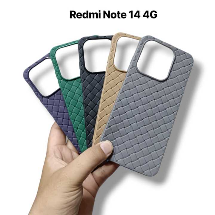 Redmi Note 14 4G Back Cover Premium Soft Matt Woven Design Protection Phone Case Redmi Note 14 4G