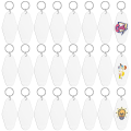 24 Pcs Vintage Motel Keychain Heat Transfer Blank Keychains Bulk Sublimation (White). 