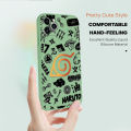 Jizetin for Infinix Smart 6 HD Back Cover Naruto Logo Multicolor Liquid Silicone Square Phone Cases. 