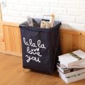 Dirty clothes storage basket wrought iron bracket folding dirty clothes basket laundry basket large cotton and linen waterproof toys clothing home. 