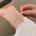 Fashion Sweet Bow Bracelets For Women Girls Sparkling Delicate Ribbon Bowknot Snake Bones Chain Bracelet Party Jewelry Gifts Mzea. 
