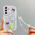 For Samsung Galaxy A34 5G Phone Case 3D Cute Animal Cartoon Patterns + Beautiful Flower Bracelet Soft Case. 