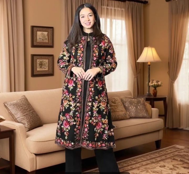 Royal Embroidered Stitched 3-Piece Party Wear Coat Set with Trouser and Inner