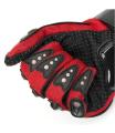 Motorbike Carbon Fiber Powersports Racing Gloves - Red. 